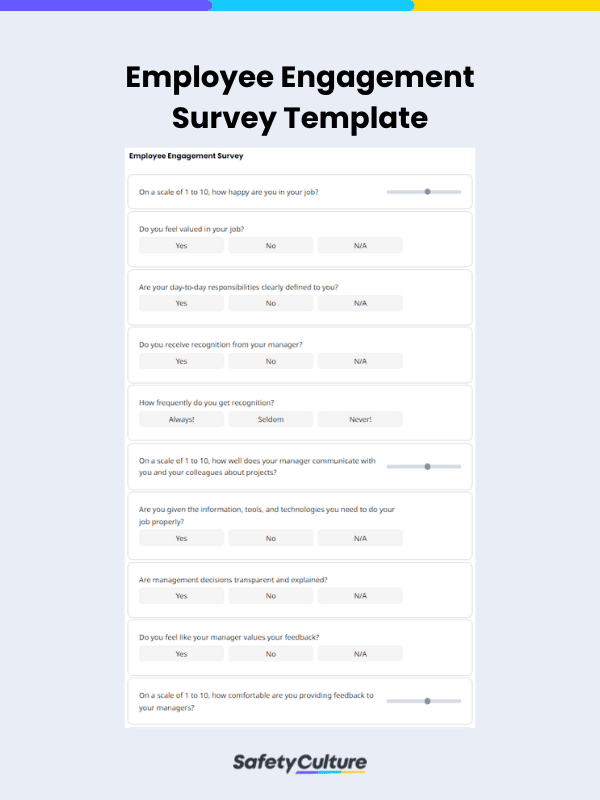 Free Employee Engagement Survey Template PDF | SafetyCulture