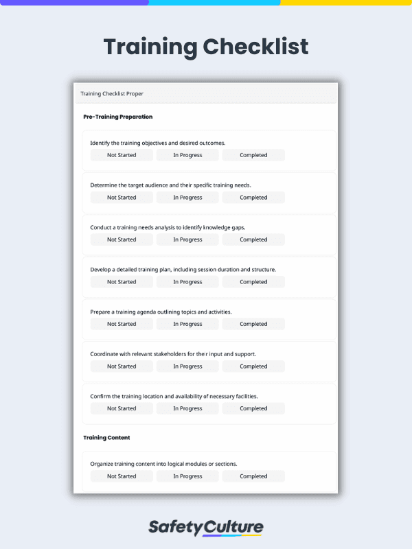 Training Checklist