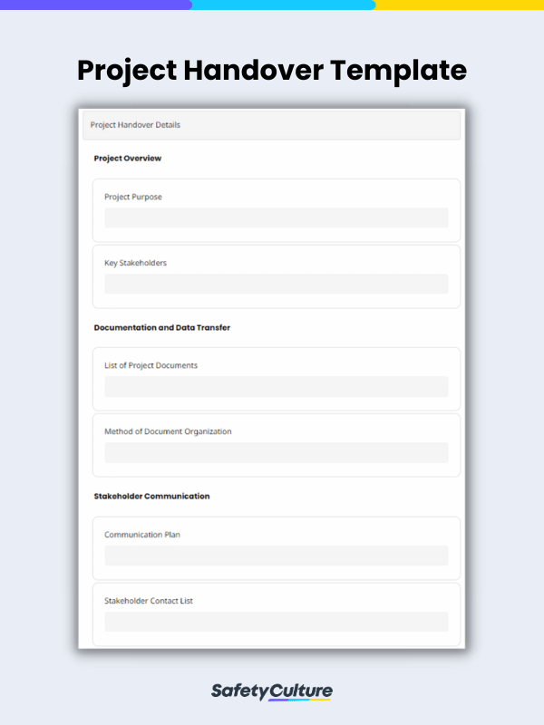 Free Project Handover Template Pdf Safetyculture 4689