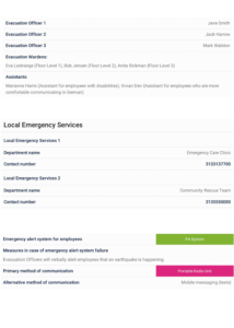 emergency evacuation plan sample