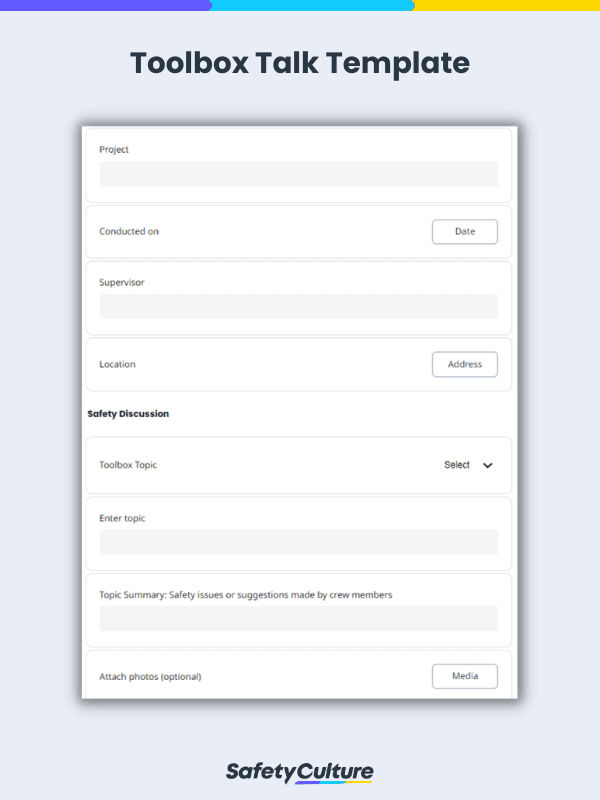 Free Toolbox Talk Templates | SafetyCulture