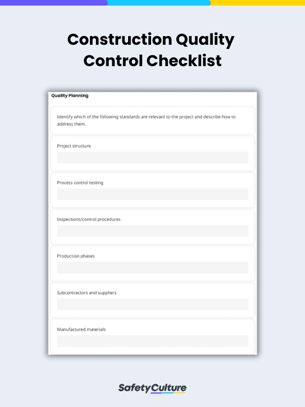 construction quality control checklist
