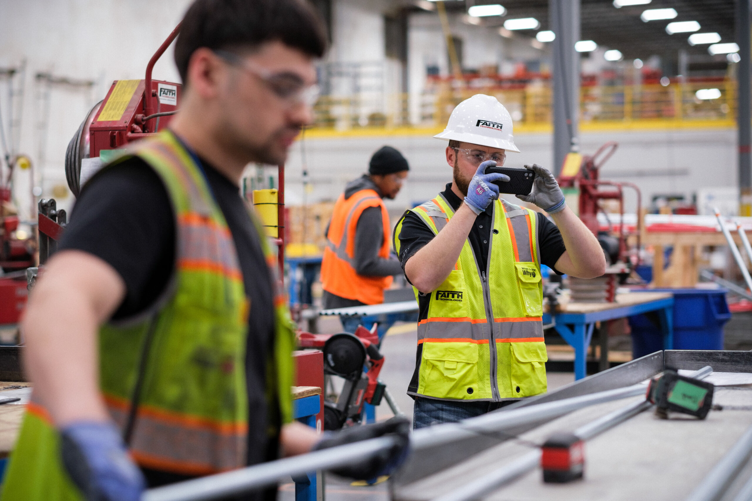 An doing a safety observation to monitor workplace conditions