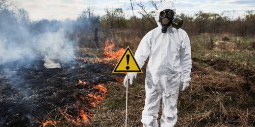 An inspector assessing environmental hazards