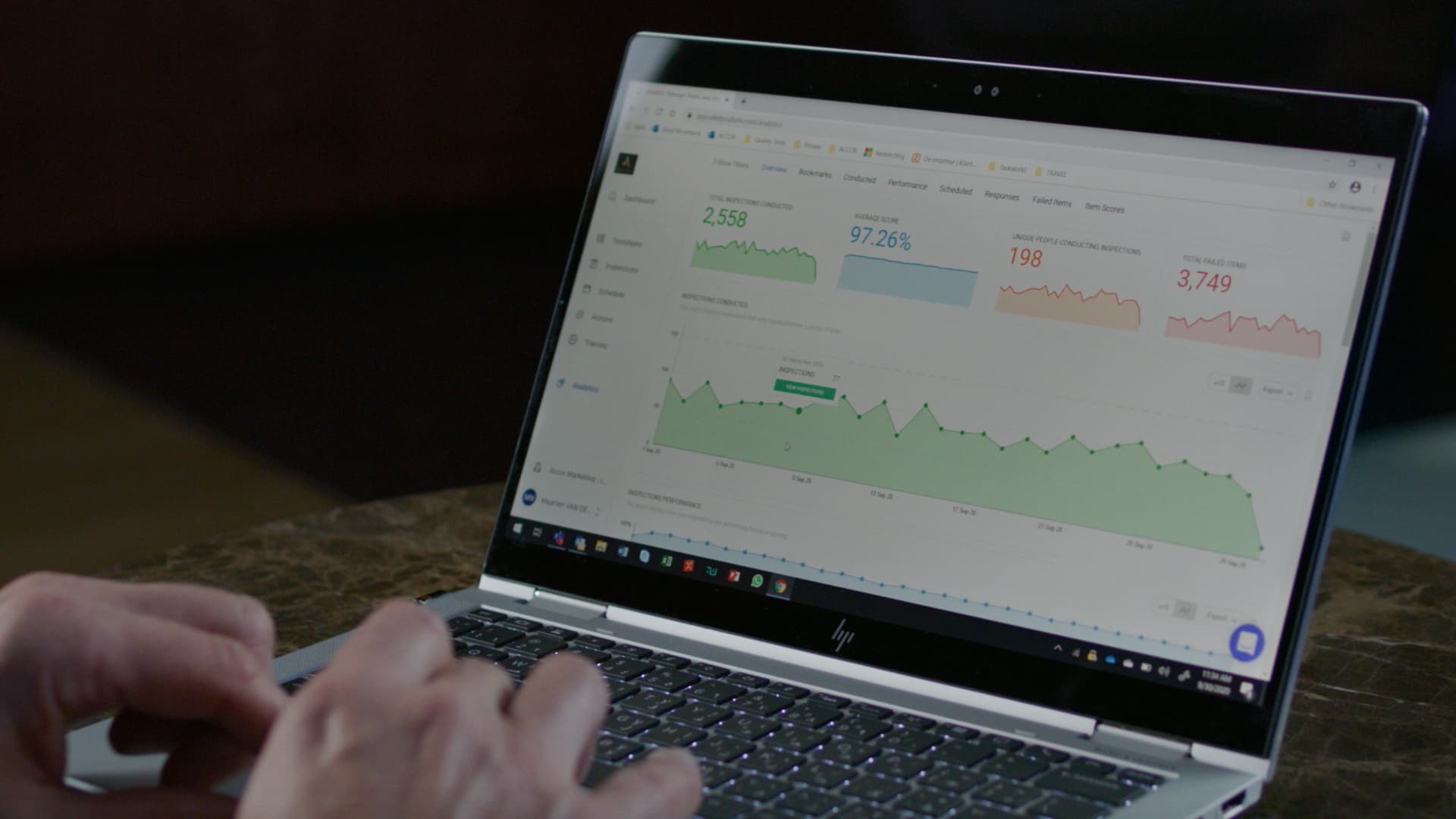 A company board member tracking the safety and compliance performance of their organization using integrated risk management software