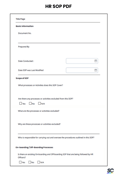 HR SOP PDF