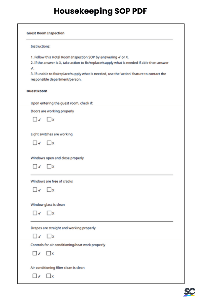 Housekeeping SOP PDF