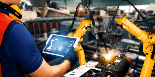 An engineer optimizing equipment with digital twin technology.