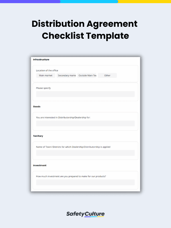 distribution agreement checklist template