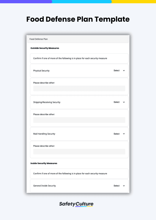 Food Defense Plan Template