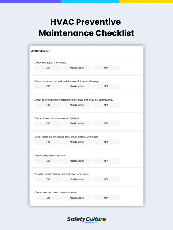 Lista de verificação para manutenção de sistemas HVAC