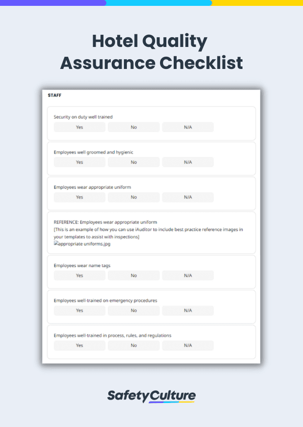 Hotel Quality Assurance Checklist