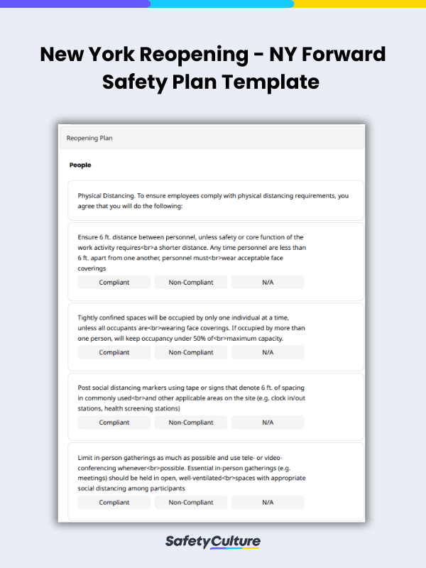 Reopening New York: New York Forward Safety Plan Template