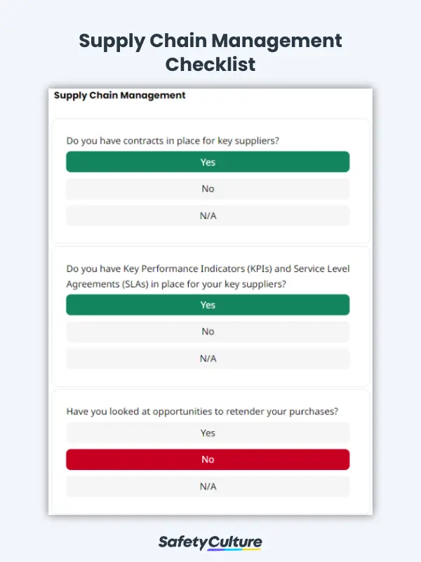 Supply Chain Management Checklist