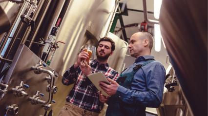 brewers check the beverage using a brewery safety checklist|Brewery safety inspection|brewery safety checklist|Brewery Safety Checklist
