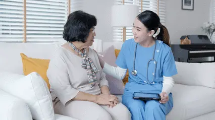nurse talking to a patient using a medical checklist|Medical Checklist|Medical Checklist Sample Report