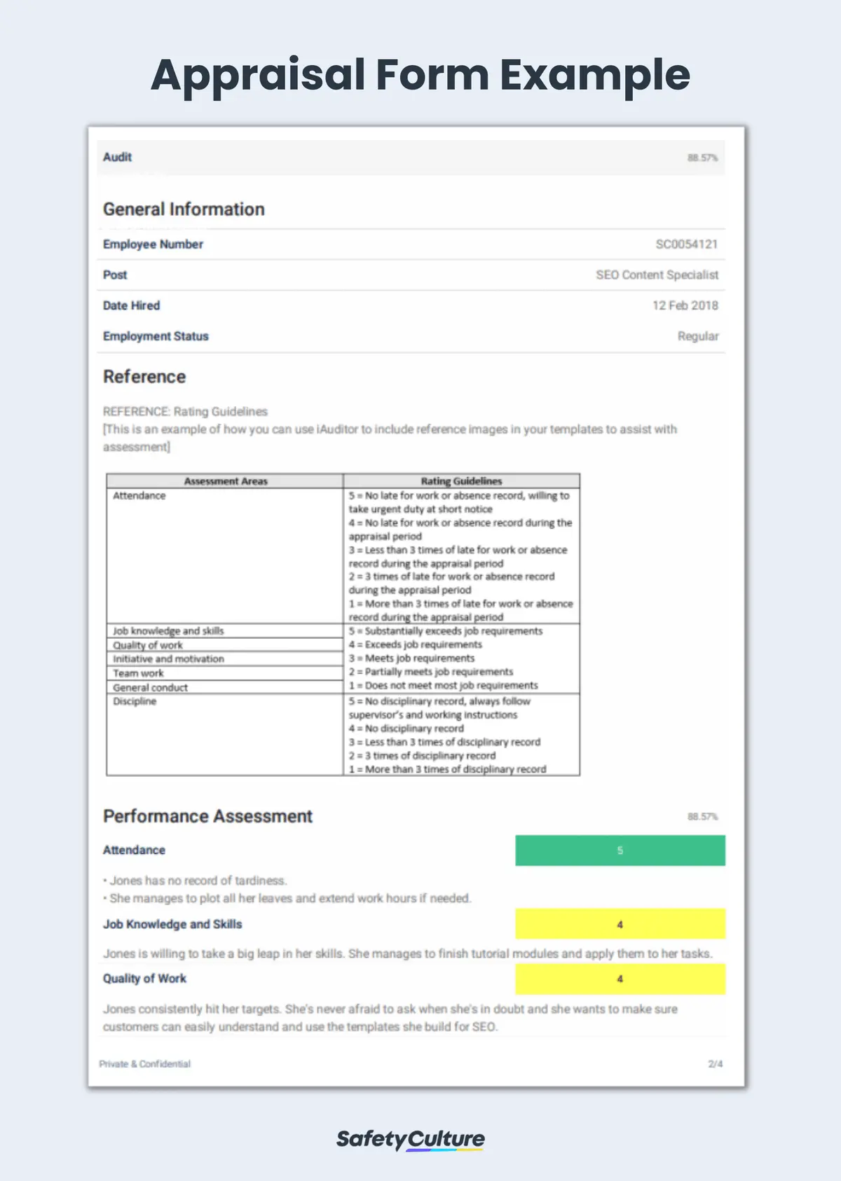 Appraisal form sample pdf