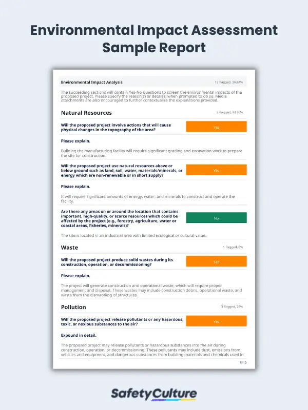 Environmental Impact Assessment Template Sample Report