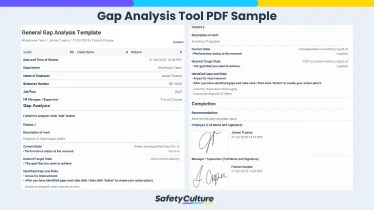 Gap Analysis Tool PDF Informe de muestra