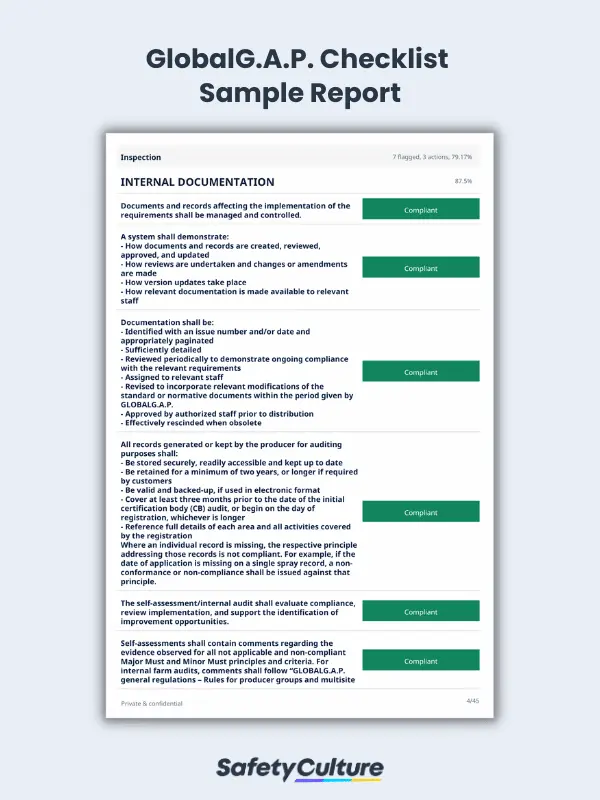 Global GAP Checklist Sample Report