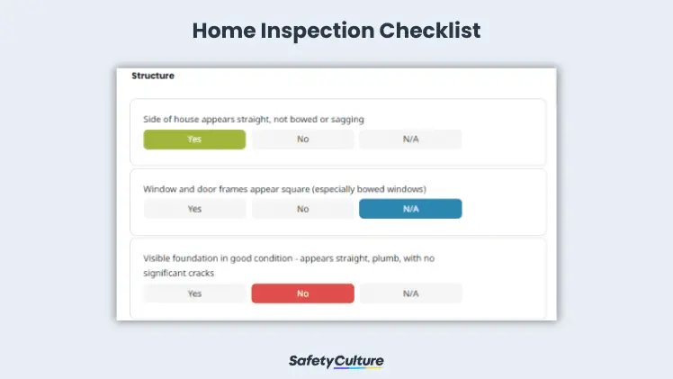 Home Inspection Checklist - Structure