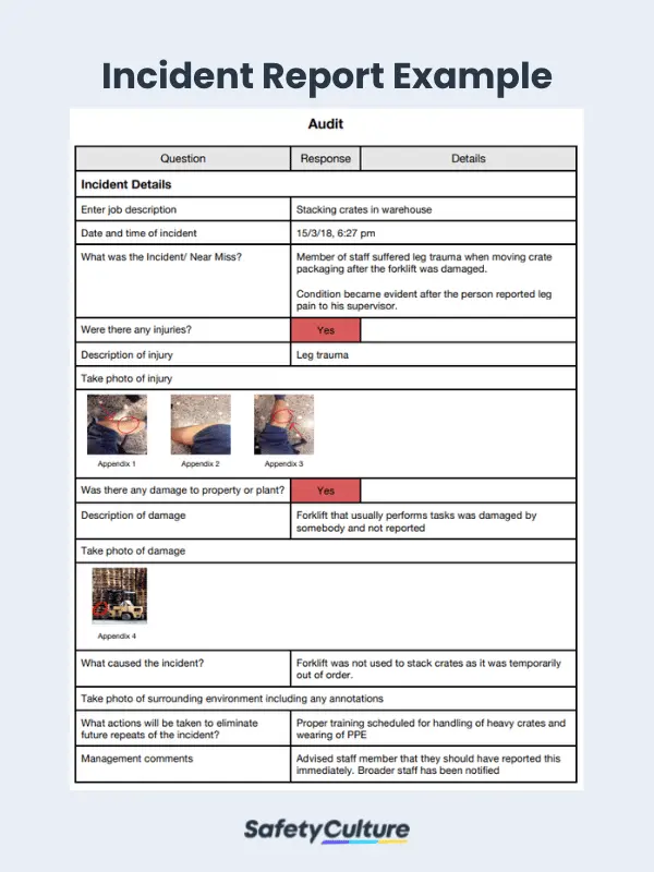 Incident Report Example PDF