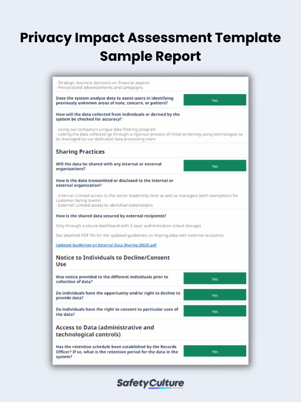 Privacy Impact Assessment Template Sample Report