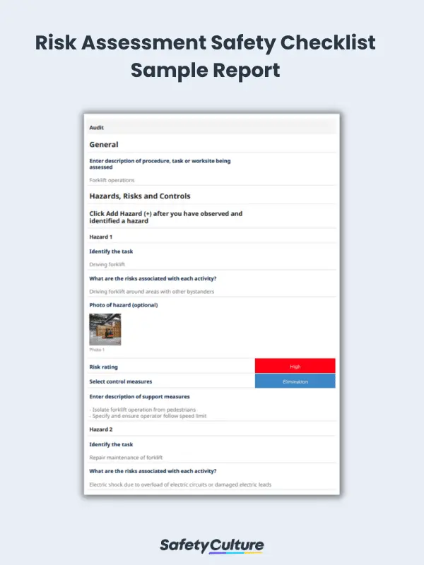 Safety Checklist Sample Report