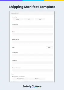 shipping manifest template from SafetyCulture