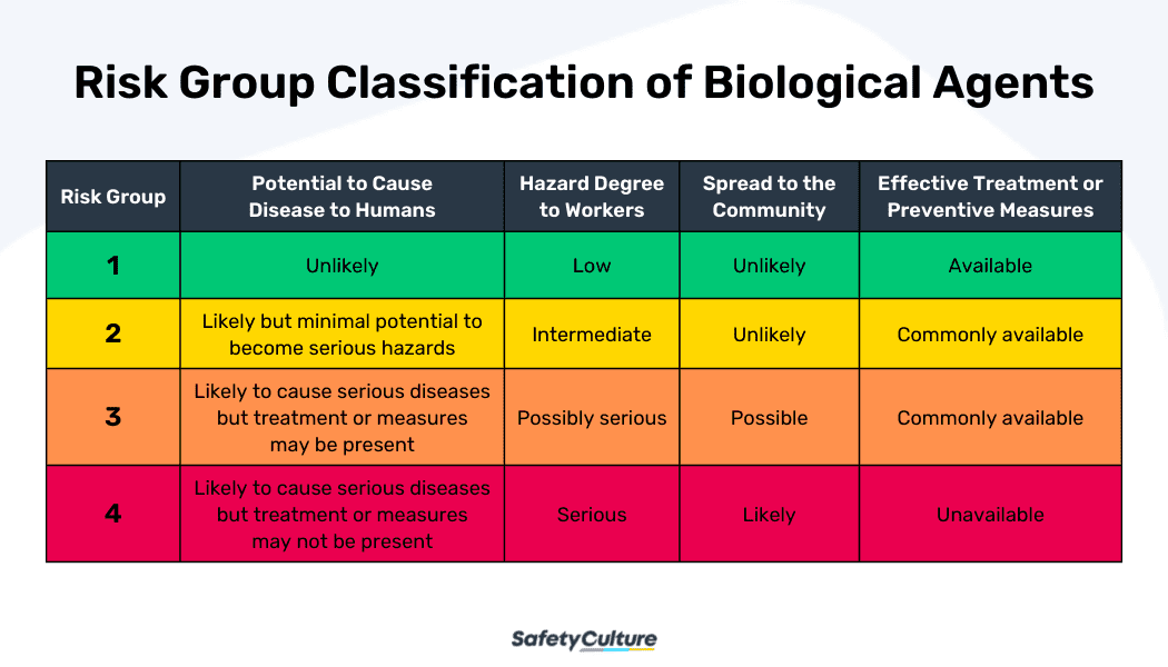 Types of Biological Hazards - Risk Classification of Biological Agents
