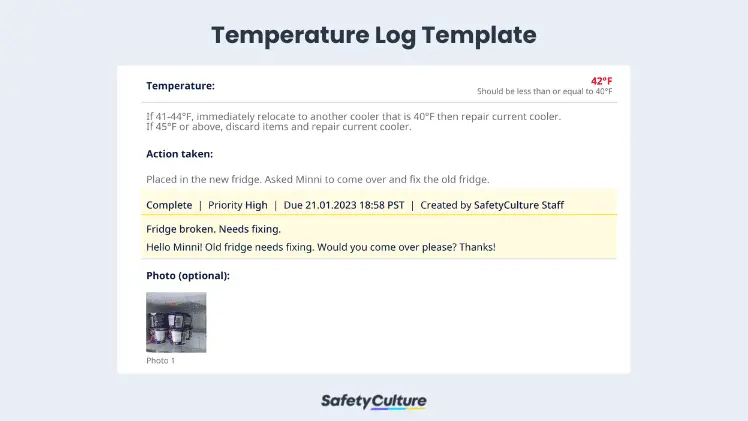 temperature log template