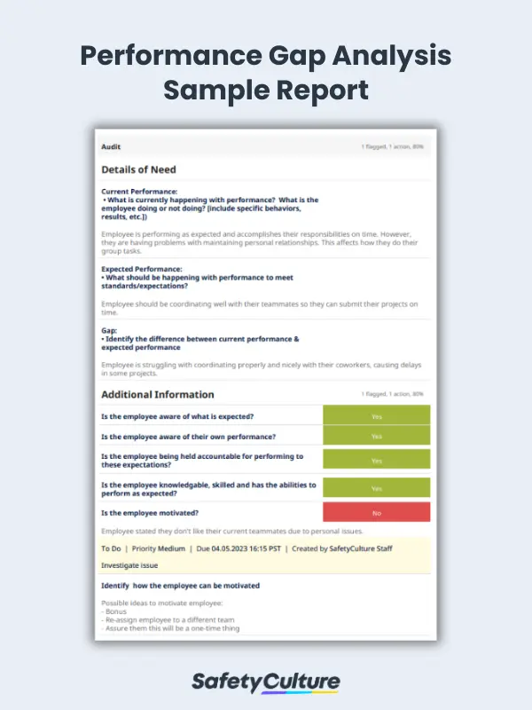 Performance Gap Analysis Sample Report