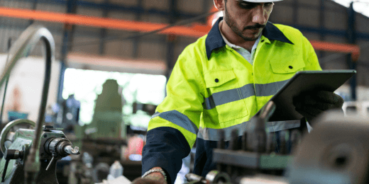 An inspector performing end of line testing