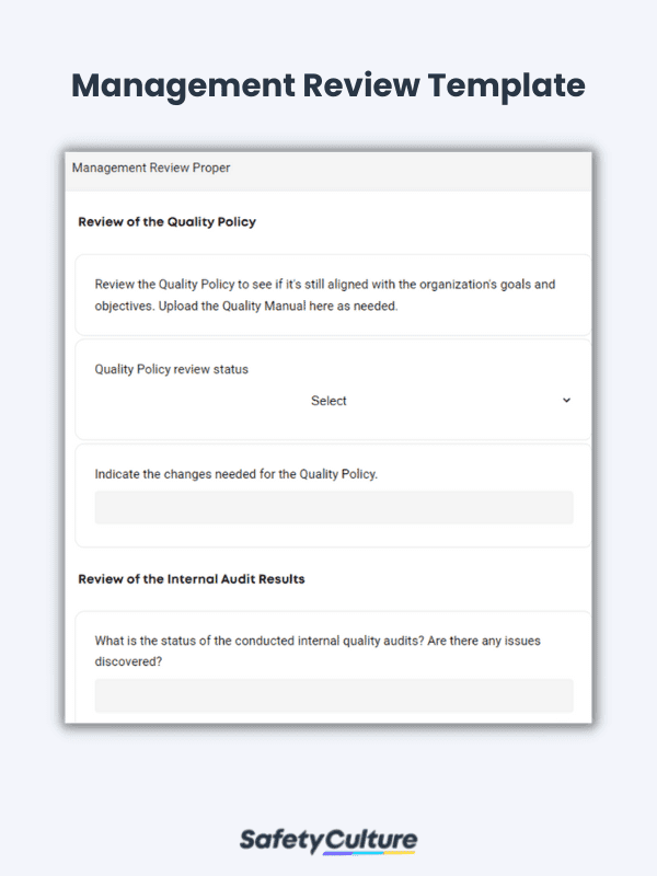 Modèle de revue de direction