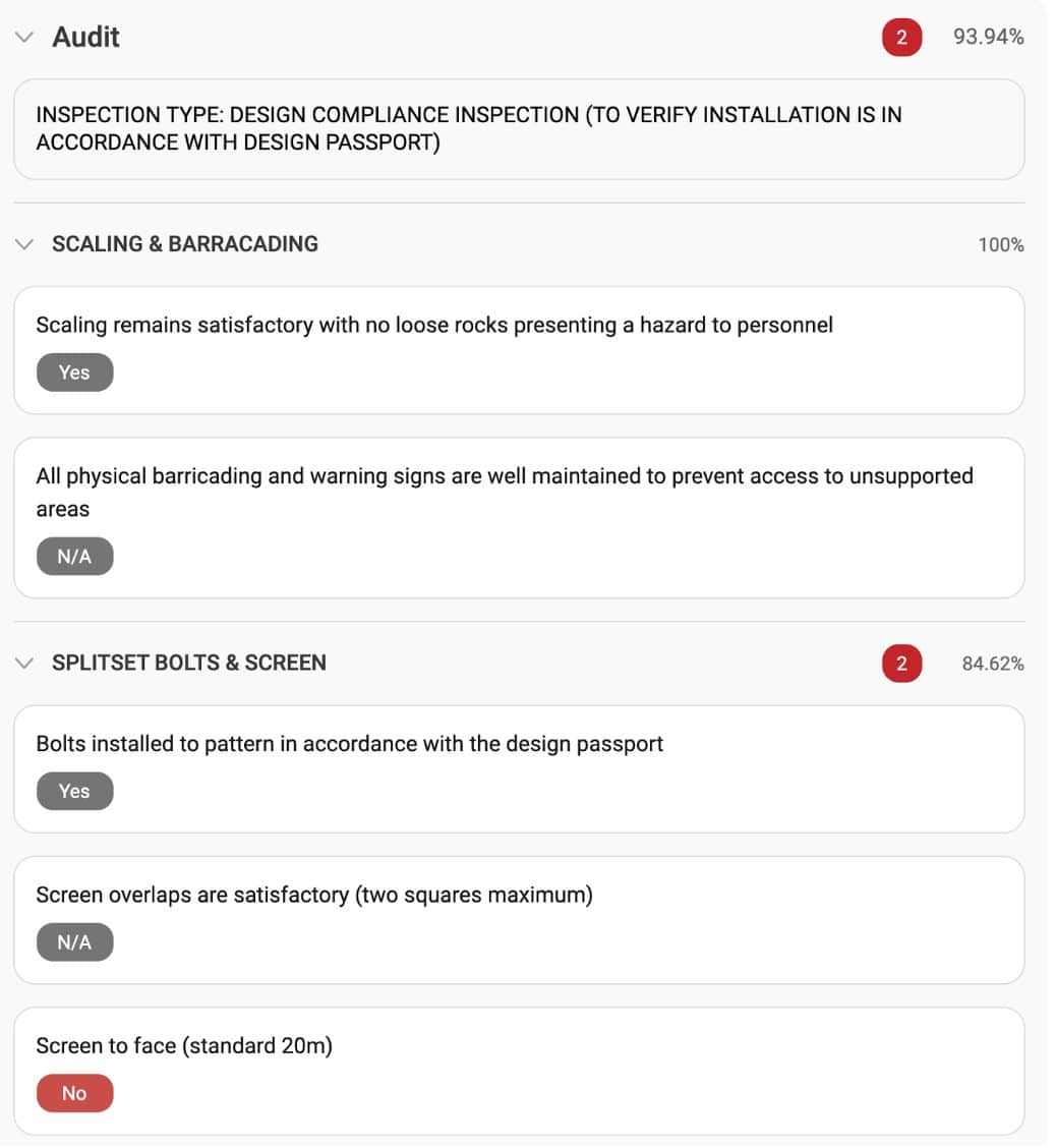 Section score totals