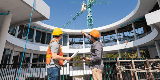 Two inspectors following inspections in compliance with the UK Building Safety Act