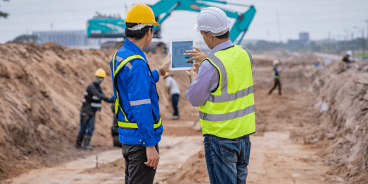Two officers ensuring compliance with the WorkSafeBC OHS Regulations