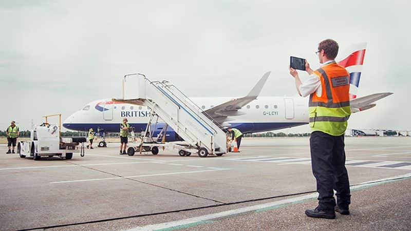 Ben Harrison of London City Airport using iAuditor to conduct safety inspections