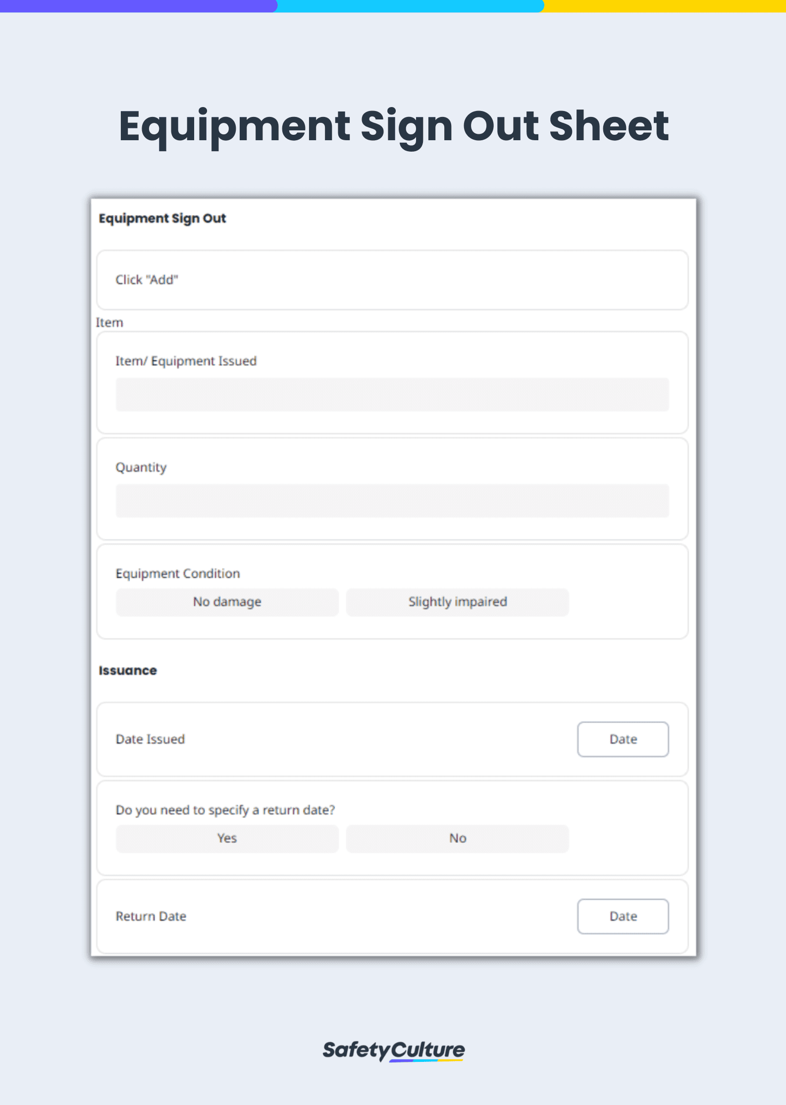 Equipment Sign-out Sheet
