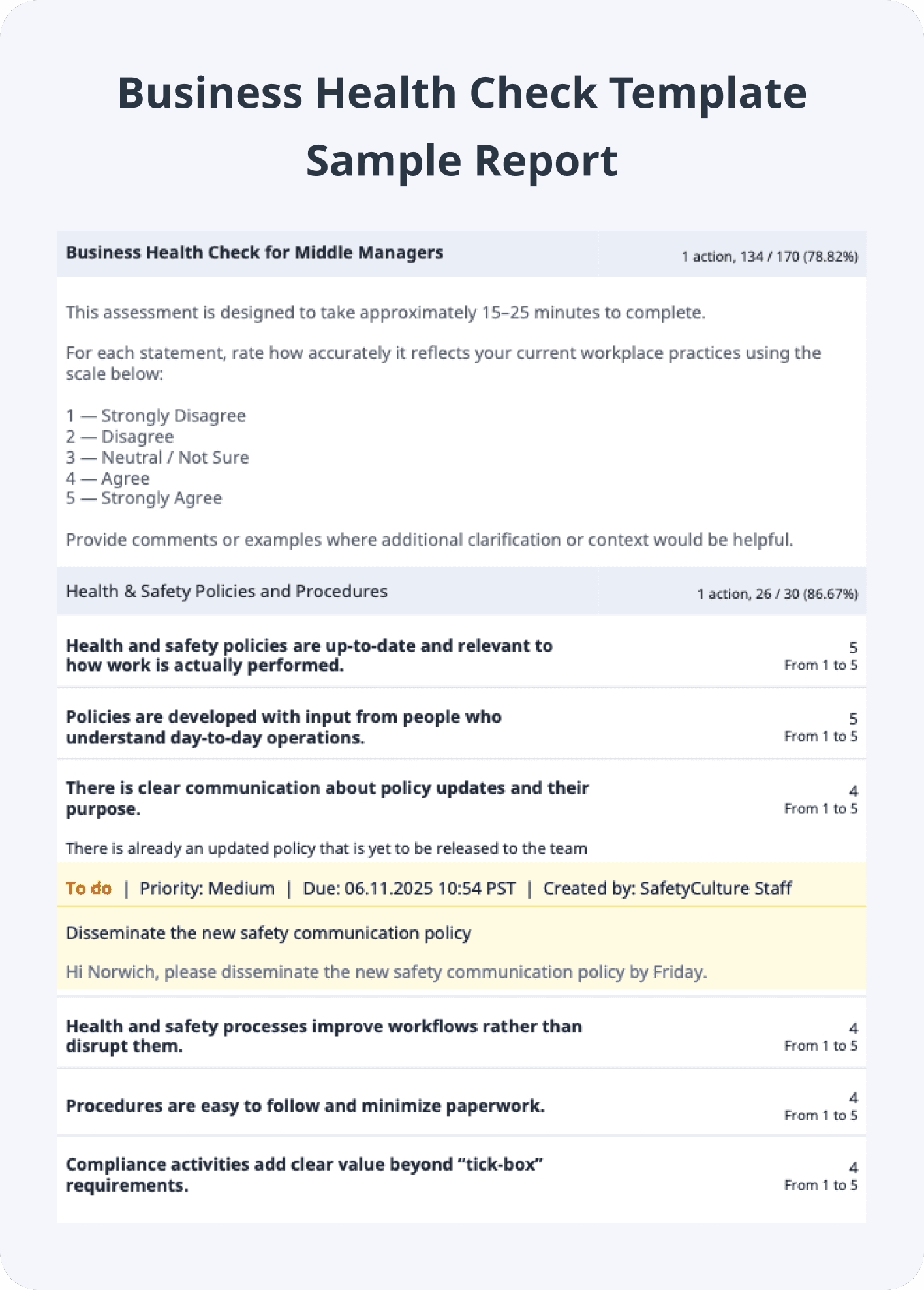 Preview Business Health Check PDF Report