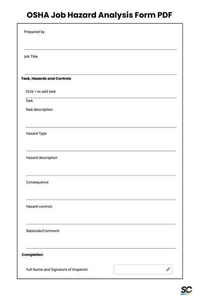 OSHA Job Hazard Analysis Form PDF