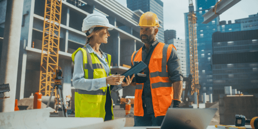 A safety officer conducting a risk culture survey following a digital format