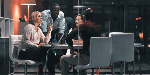 A team discussing the organization's risk appetite framework