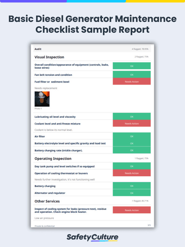 generator maintenance sample pdf report