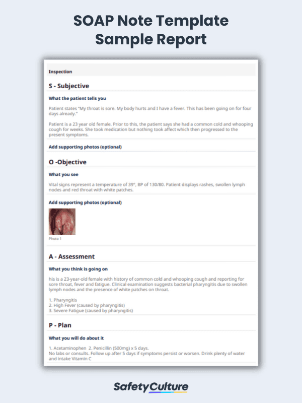 SOAP Note Template Sample Report