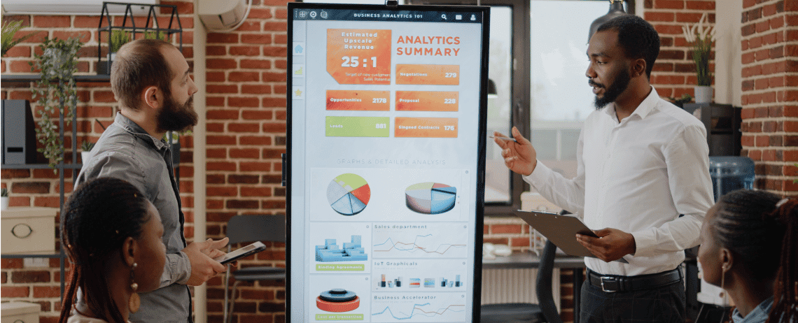 a group of professionals analyzing business data to identify corrective and preventive actions