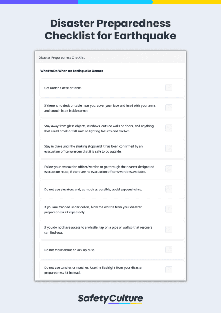 lista de comprobación para la preparación ante un terremoto