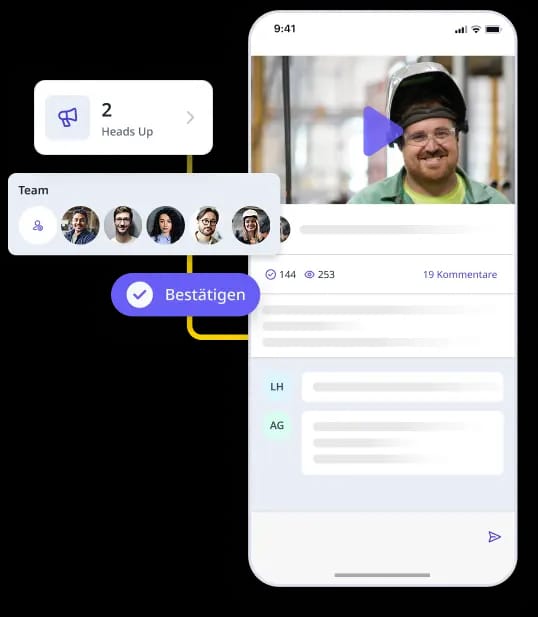 Heads Up acknowledgement receipts DE