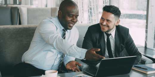 Men discussing risk retention