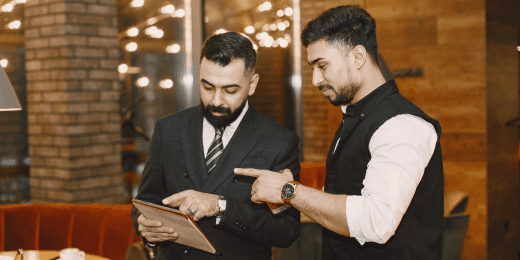 Staff undergoing hospitality training